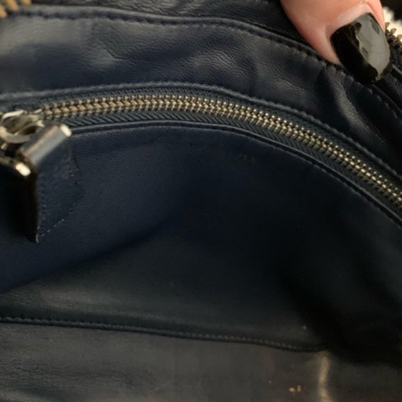 Prada Saffiano Leather Zippered Travel Organizer Blue & Burgundy - Picture 14 of 16